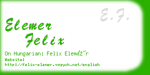 elemer felix business card